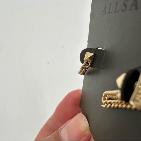 ~All Saints Pyramid Stud Chain Earrings NWT - Picture 4 of 5